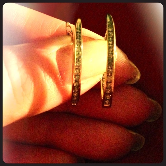 Diamond over and under earrings