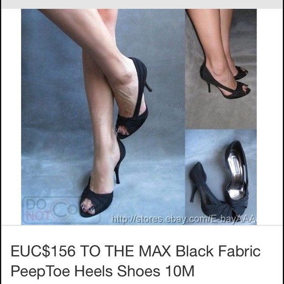 👠👠👠 To The Max black satin eve heels 10M