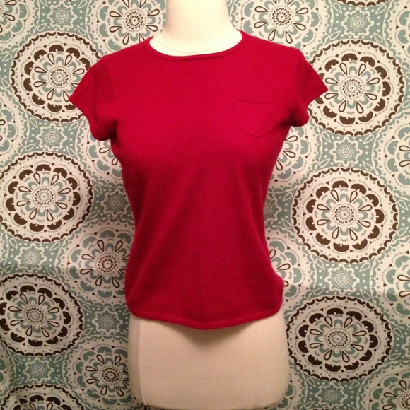 Red cashmere top