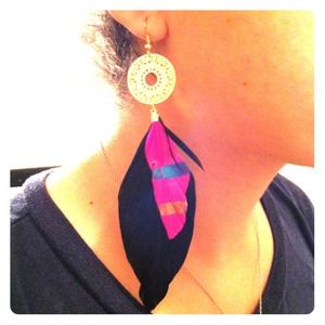 Feathered earrings