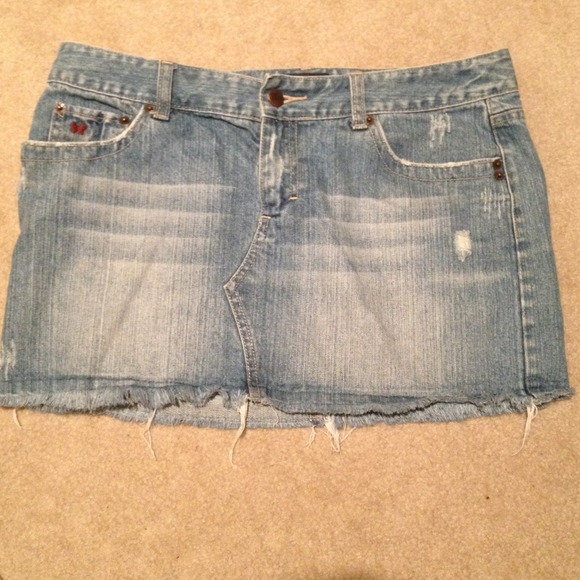 Denim blue jean skirt