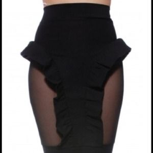 Black Mesh Skirt