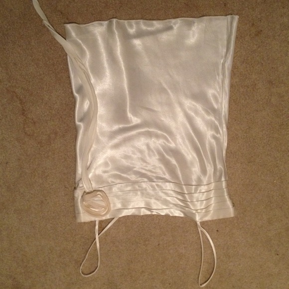 Spaghetti strap silky top cream