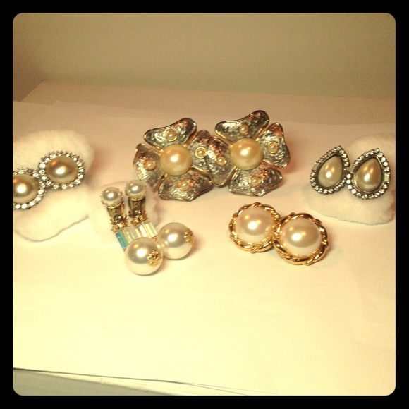 Jewelry Costume Pearl Earrings Bundle Poshmark