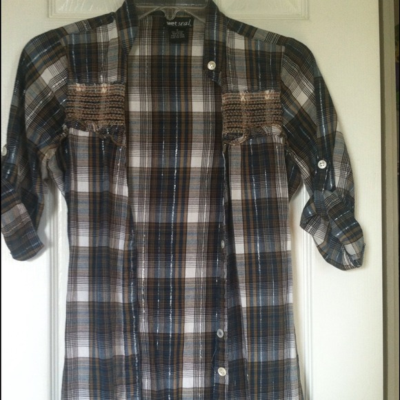 Brown and real plaid shirt/dress