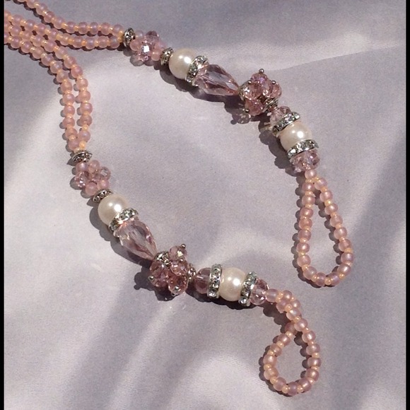 pink & rhinestone foot jewelry barefoot sandals !