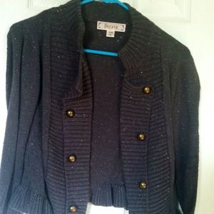 Tweed/ grey military style sweater