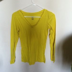 Bright yellow v-neck