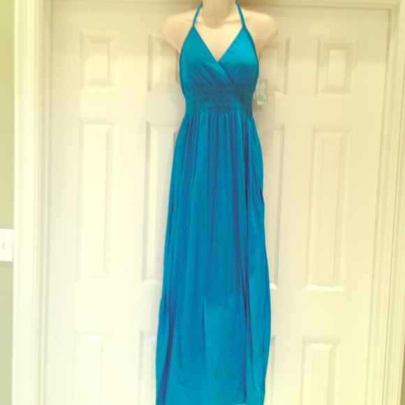Brand New Pretty Blue Halter Maxi Dress  SALE!!!