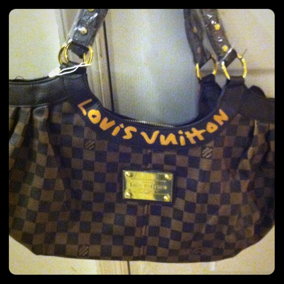 Louis Vuitton checkered signature purse