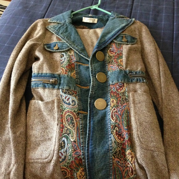 Gorgeous Wool and denim coat.