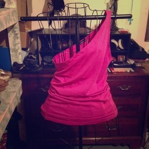 VS One-Shoulder Fuschia Top NWOT
