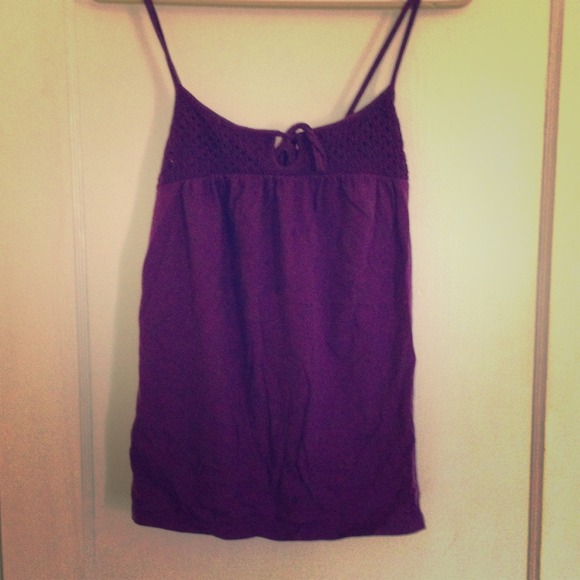 Purple tank top with crochet at top