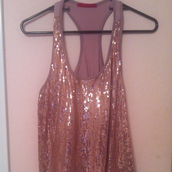 Sparkly pink racer back tank