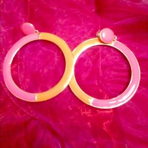 Pink and orange retro earrings!