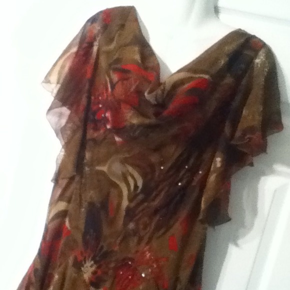 Olive and Red Dress Large