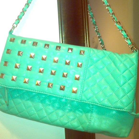 Mint green NWOT studded purse