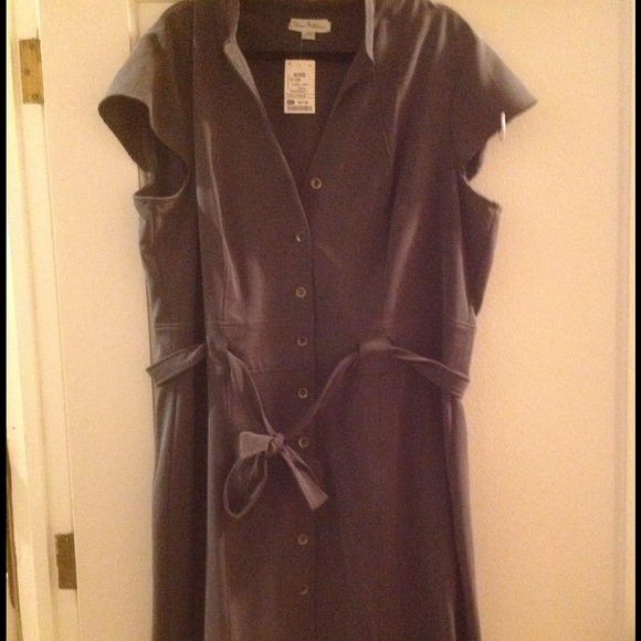 *** SOLD *** NWT Grey Button Up Dress - Plus Size