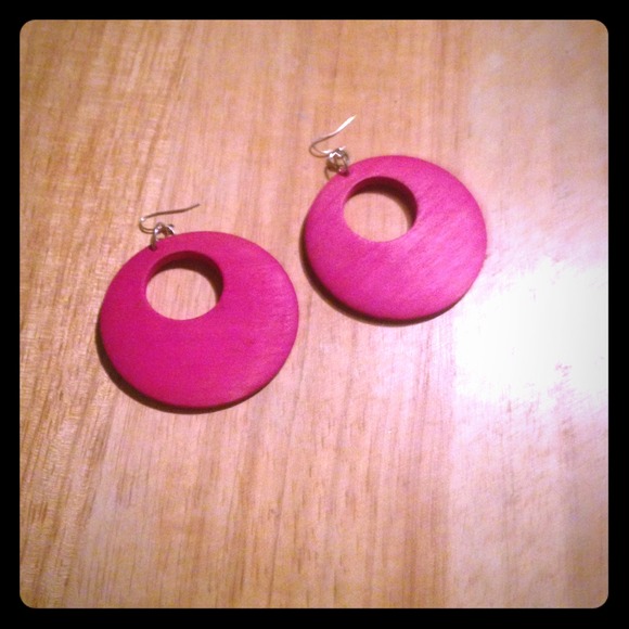 Pink circle earrings - Picture 1 of 1