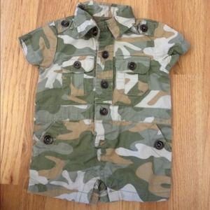 Infant boy camo romper