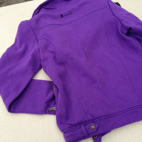 SOLD✨Tokidoki purple jersey moto style jacket M - Picture 4 of 4
