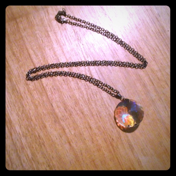 Dangle necklace with clear crystal charm - Picture 1 of 4