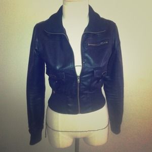 Leather Fitted jacket