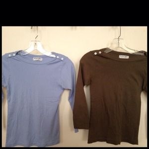 Pair of Splendid boat neck 3/4 sleeve shirts