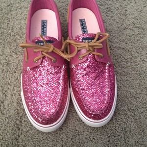 Pink sparkly sperrys