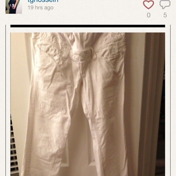 Maternity white jeans