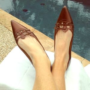 J. CREW bronze metallic pointy toe flats size 8