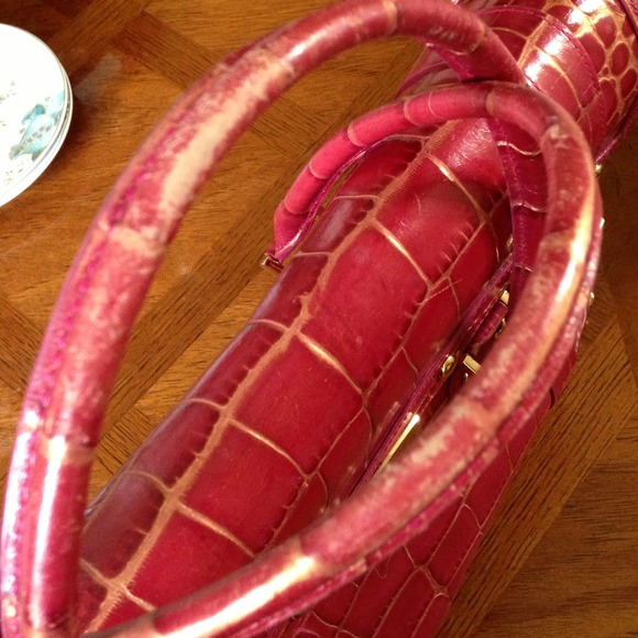 SOLD Genuine Leather bag NORDSTROMS  RED/DK.PINK - Picture 2 of 4