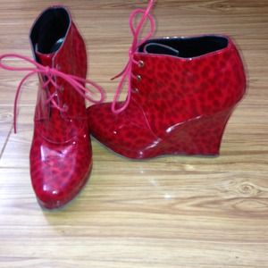 Opening Ceremony CandyApple Red Cheetah Wedges