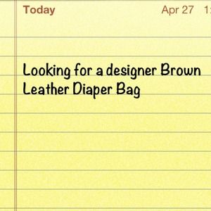 Looking for a designer brown leather diaper bag