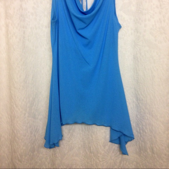 Turquoise droop collar blouse - Picture 2 of 3