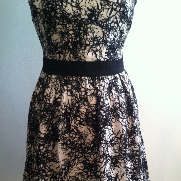 Kensie Black & White Splatter Dress Sz M - Picture 2 of 3