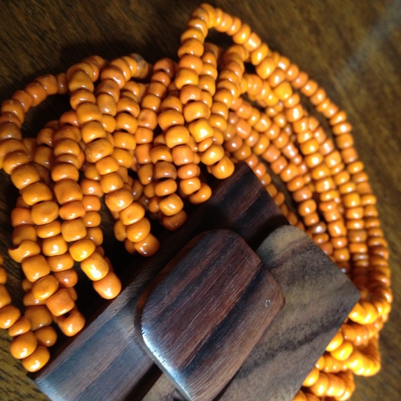 Beaded wooden cuff bracelet! So Flippin cute