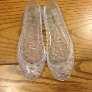 Jelly shoes with glitter! Women's size 8