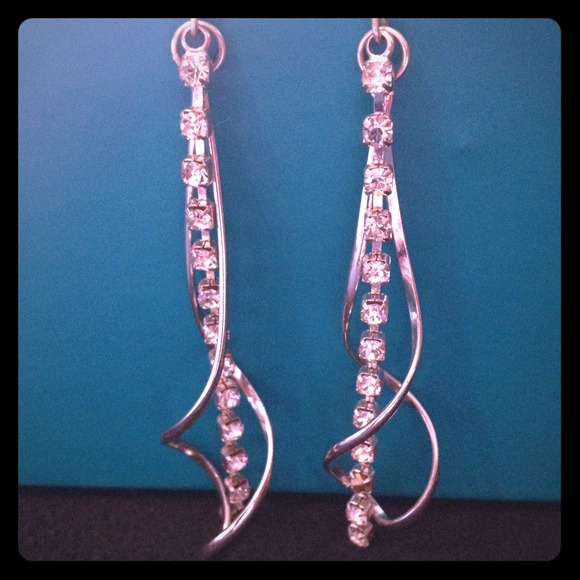 Charming Charlie's Diamond Swirl Dangle Earrings