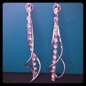 Charming Charlie's Diamond Swirl Dangle Earrings