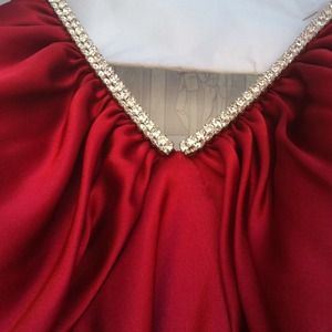 Long red prom dress