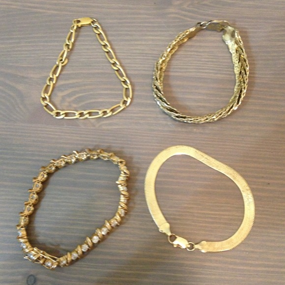 Bundle of Gold Bracelets