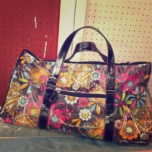 SOLD Floral Paisley Duffle Bag