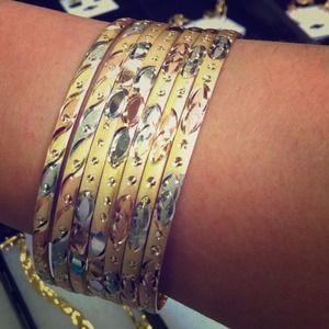 Set of 7 Indian Plated Bangles