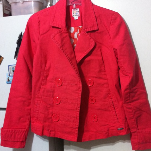 Fashionable jacket in red organge color
