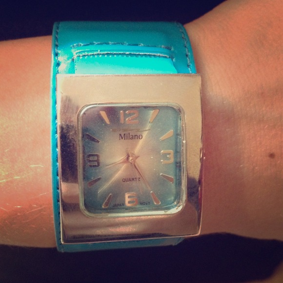 Milano Blue Leather Snap Watch