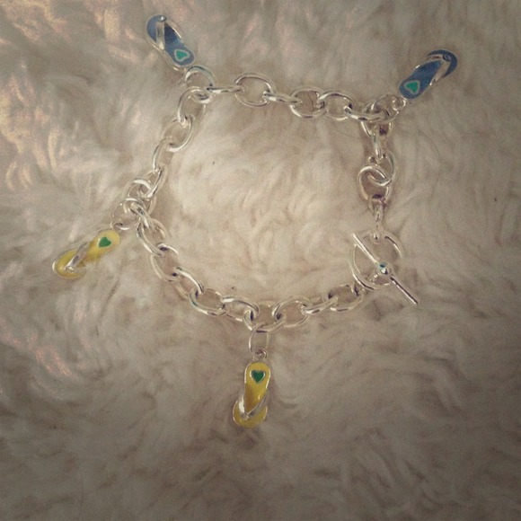 Handmade flip flop charm bracelet