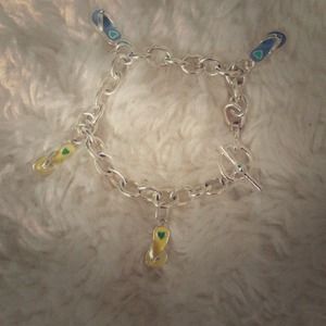Handmade flip flop charm bracelet
