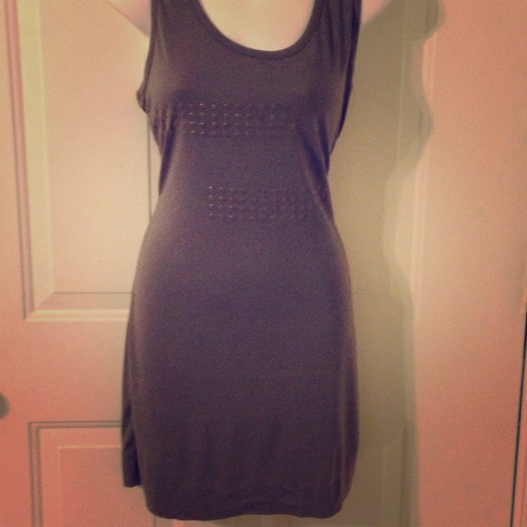 Grey studded cotton stretch summer dress 🎀 NWOT