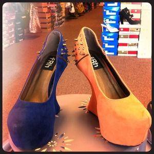 Blue and orange wedges